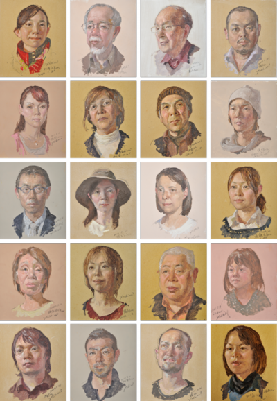 肖像 油彩 各30×35cm