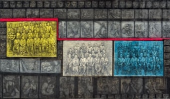開校当時の今沢中 57.5×100㎝　2013年