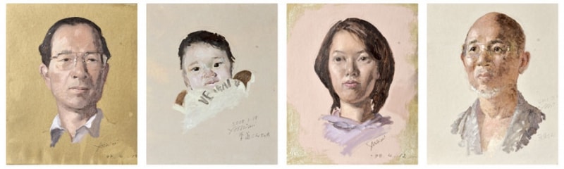 肖像 油彩 各30×35cm