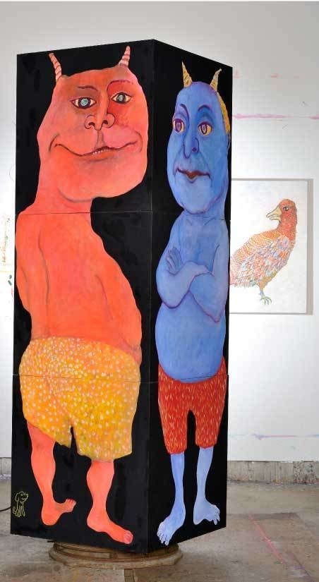 よもやま 80×80×80㎝×3 2014年 アクリル・木