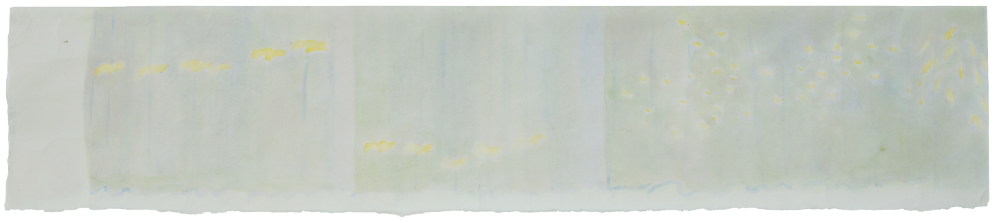 日々のこと（11月） 水彩ガッシュ、和紙 174×825mm 2019年