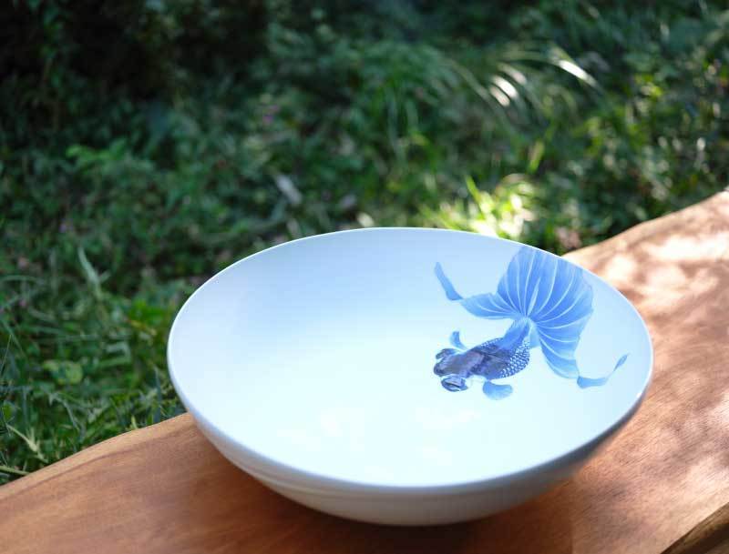 染付金魚鉢 径46×高14cm