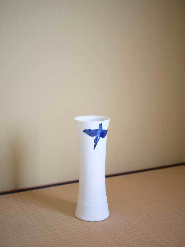 染付花器 翡翠 径22×高38cm