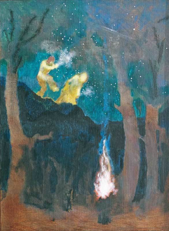 星を播く人 Sowing the Stars Oil on canvas 455×380mm 2019