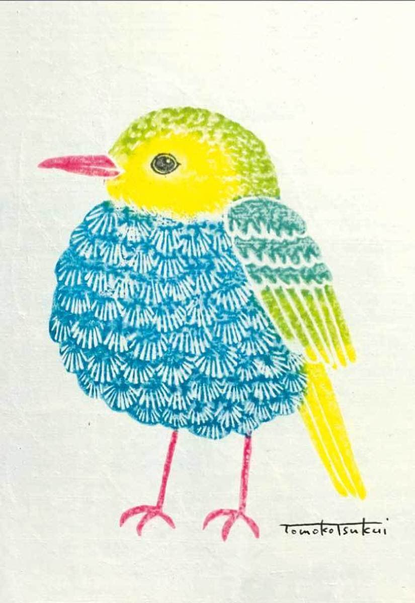 little bird inside　150×150厚さ:25mm 顔料インク、和紙　2017年