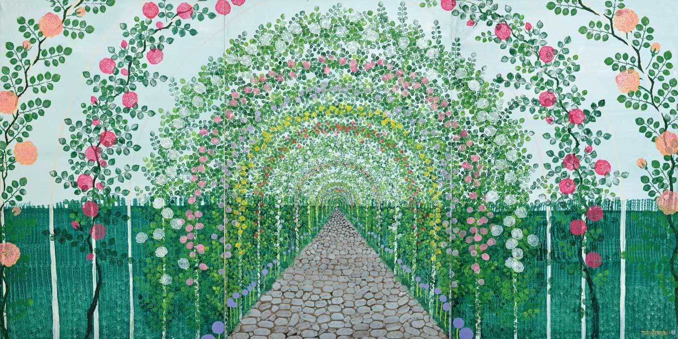 Rose Garden 183×210（cm） 2016年 アクリル、和紙