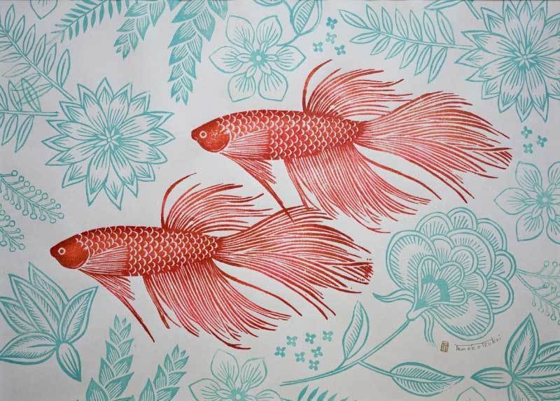 Betta 19.5×27.5（cm） 2011年 顔料、エンボスパウダー、ラシャ紙
