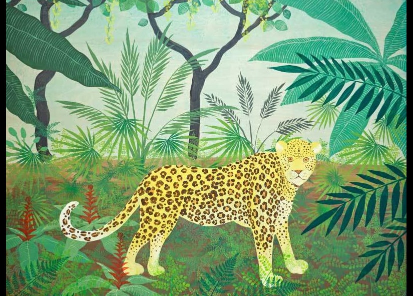 Leopard in the jungle 109.5×91.5（㎝） シナベニヤ、アクリル
