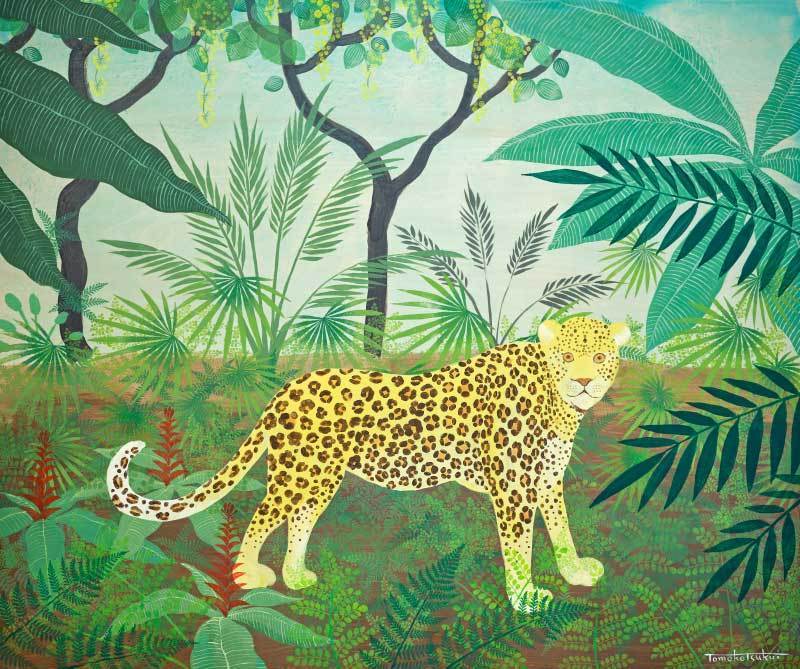 Leopard in the jungle 109.5×91.5（㎝） シナベニヤ、アクリル