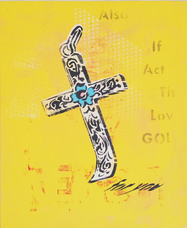 CROSS (Lovers loathe to part) 2022年制作 キャンバスにアクリル絵の具をステンシル